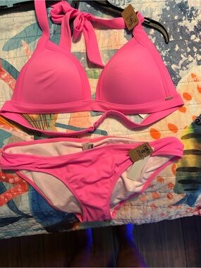 Victoria's Secret Hot Pink Halter Bikini Set